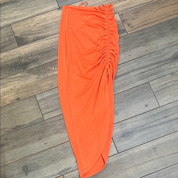 JLUXLABEL Orange Ruched Women's Skirt - Picture 1 of 4